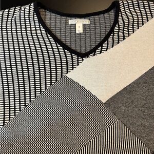 Dana Buchman Black and White Crew Neck Sweater